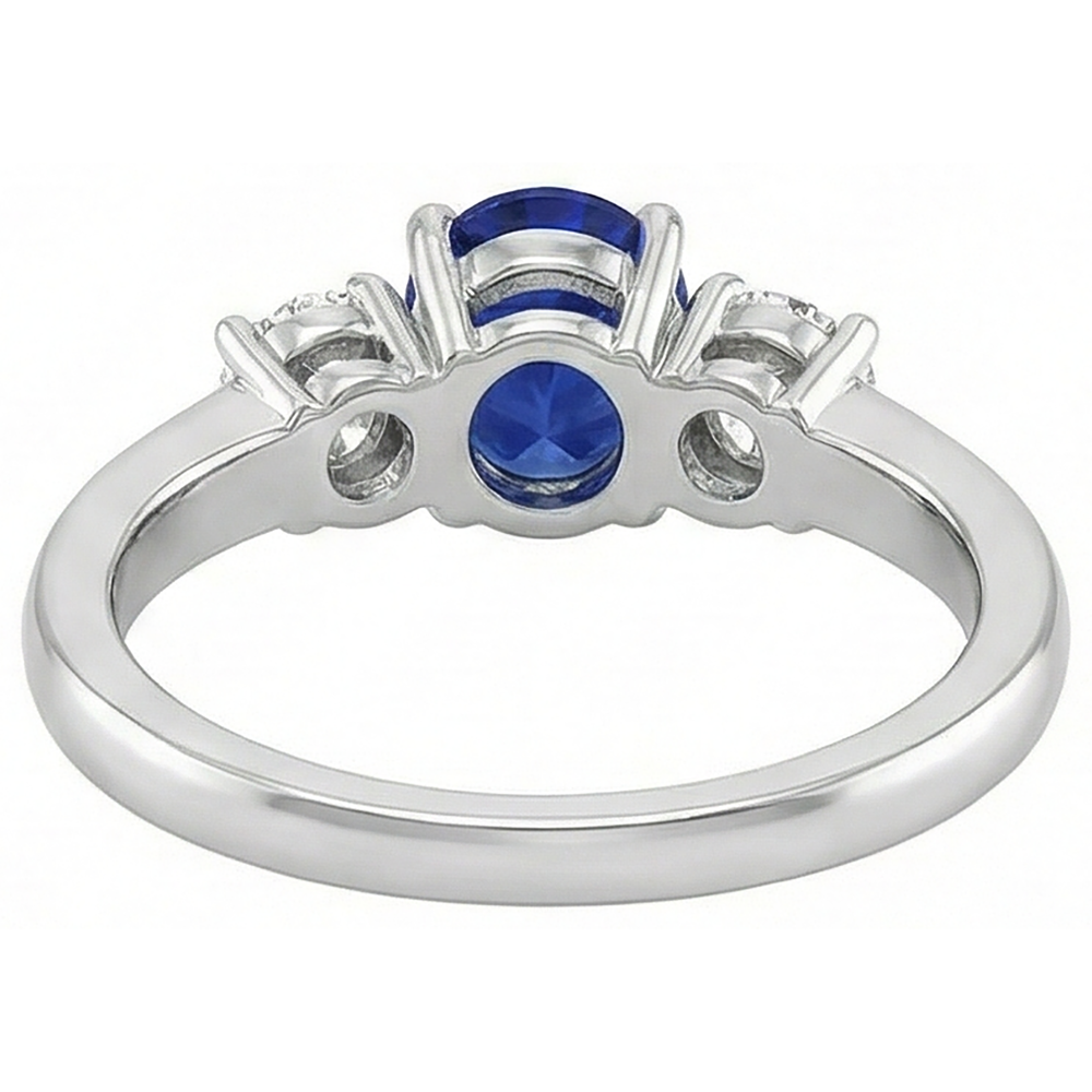 3 Stone Tanzanite And Natural Earth Mined Diamonds 5.50 Carats Wedding Ring Gold 14K