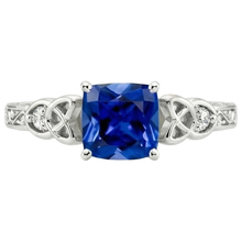 natural round sapphire 2.50ct ring profile view