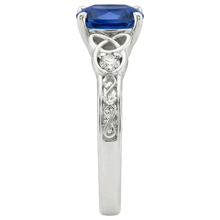 natural round sapphire 2.50ct ring on white background