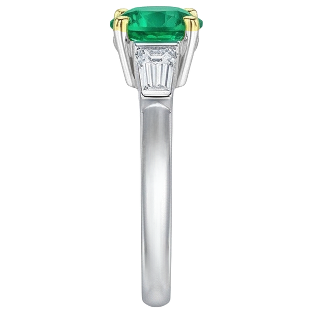 Authentic Colombian Emerald Precious Stone Ring – angle view