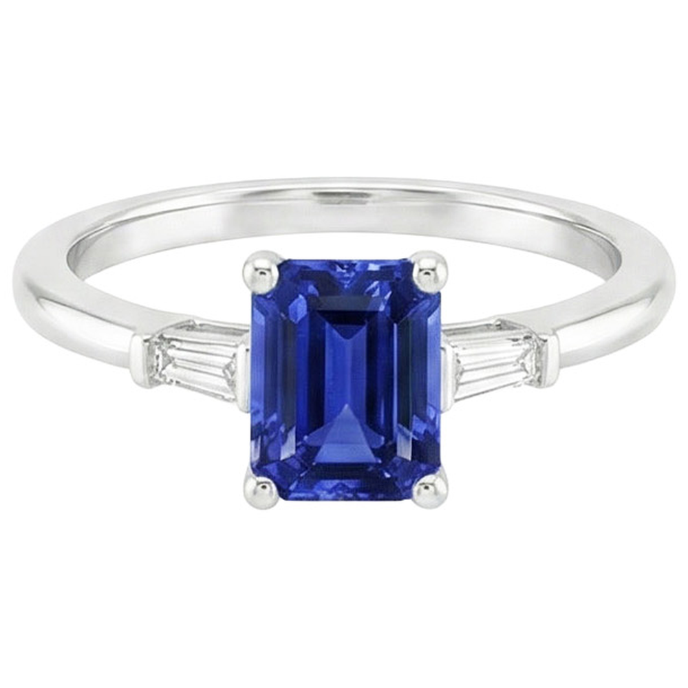natural emerald sapphire 3.50ct ring top view