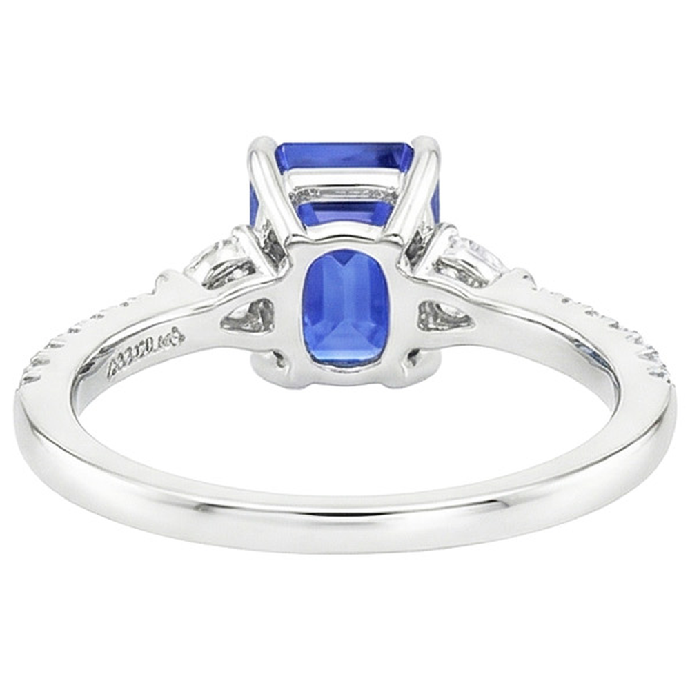 natural emerald sapphire 4.50ct ring top view