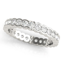 Fine Diamond Round Cut Eternity Band in 14K White Gold – main view