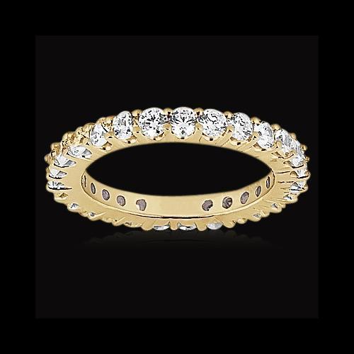 3.25 Ct Round Real Natural Earth Mined Diamond Eternity Band 14K Yellow Gold