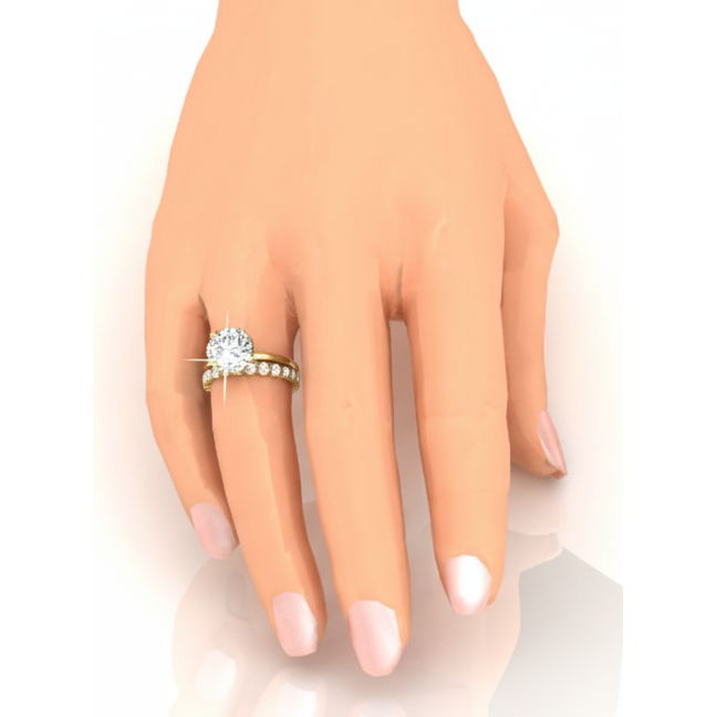 Proposal Ring 14K Yellow Gold with Diamond – profile view