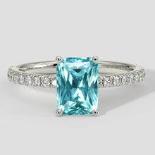 3.25 Engagement Ring Cushion Cut Paraiba Ring