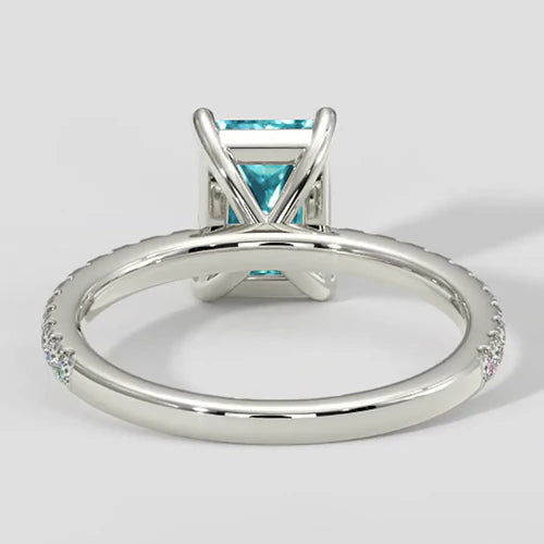 3.25 Engagement Ring Cushion Cut Paraiba Ring