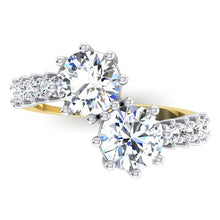 3.30 Ct. Round Cut Two-Stone Diamond Ring in White Gold 14K