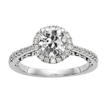3.50 Carats Halo Anniversary Ring Round Old European Natural Earth Mined Diamond Jewellery