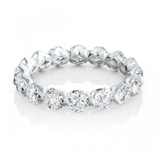 3.50 Carats Round Real Natural Earth Mined Diamond Engagement Band White Gold Jewellery
