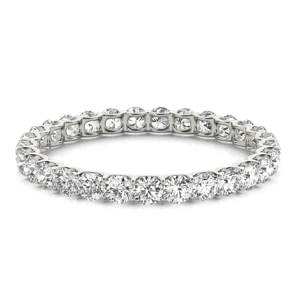 Brilliant Diamond Eternity Band 3.60 ct 14K White Gold – side view