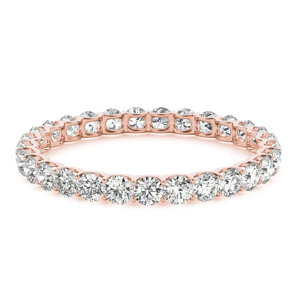 Diamond Eternity Band 3.60-ct 14K Rose Gold – side view