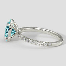 3.75ct Oval Bluish Paraiba Ring with Diamond Band