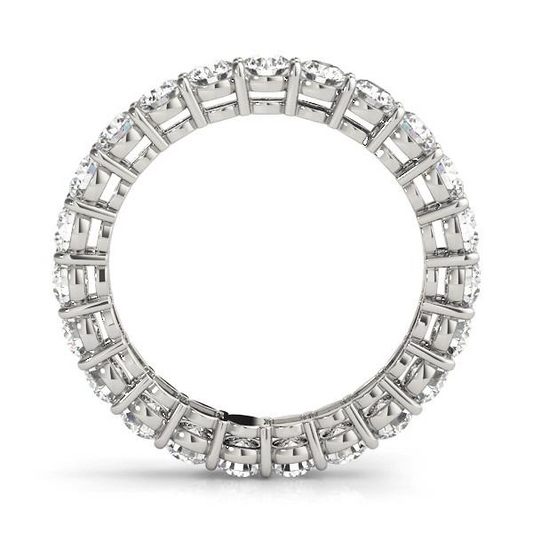 Fine Diamond Round Cut Eternity Band in 14K White Gold – front view