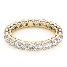 Fine Diamond Round Brilliant Eternity Band in 14K Yellow Gold – side view