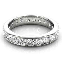 Brilliant Diamond Round Brilliant Eternity Band in 14 Karat White Gold – side view