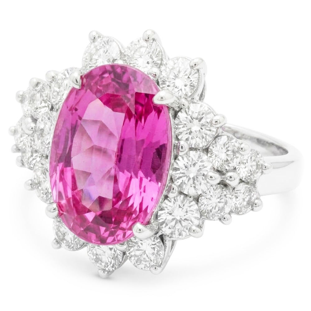 30.50 Carats Pink Kunzite Gem Stone Ring White Gold Fancy Jewellery