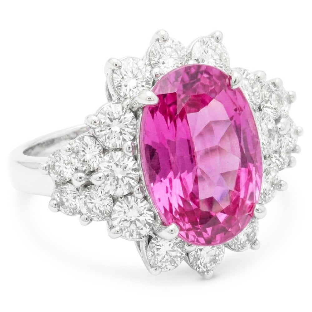 30.50 Carats Pink Kunzite Gem Stone Ring White Gold Fancy Jewellery