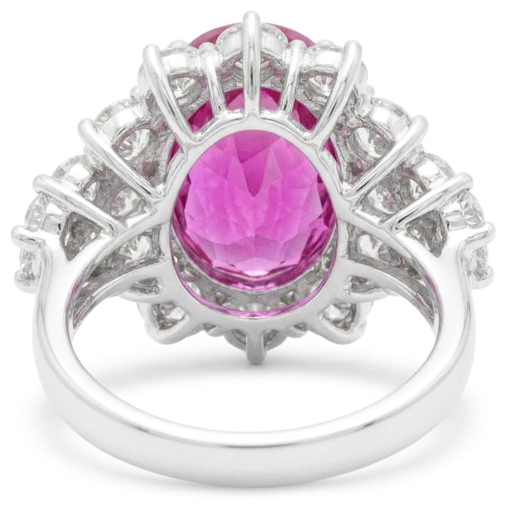 30.50 Carats Pink Kunzite Gem Stone Ring White Gold Fancy Jewellery