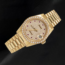 Rolex Datejust 68278 31mm Diamond Paved Dial President Bracelet Watch 18K