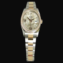 Midsize Rolex Natural Earth Mined Diamond Bezel Watch Ladies Factory Bezel Flower Dial