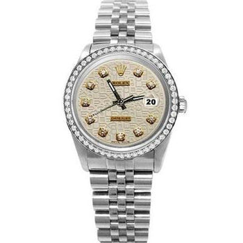 Rolex Datejust Very Fine Men's White Diamond Ss Jubilee Watch QUICK SET