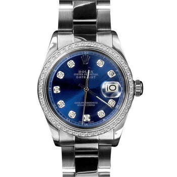 Rolex Datejust Mens Stainless Steel Watch Diamond Bezel QUICK SET