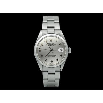 White Arabic Dial Rolex Date Just Watch Oyster Perpetual Ss QUICK SET