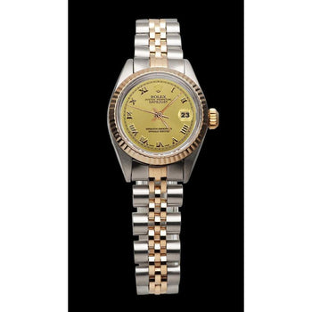 Pink Gold & Ss Jubilee Rolex Date Just Dial Ladies Watch