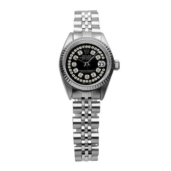 Rolex Black Double Ss Jubilee Bracelet Lady Datejust Watch