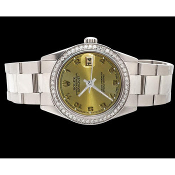 Perpetual Arabic Dial Ss Oyster Bracelet Rolex Datejust Watch QUICK SET