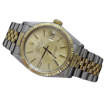 Jubilee Bracelet Date Just Rolex Men's Watch Two Tone