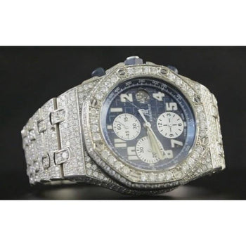 20 Ct. Ap Royal Oak Offshore Watch Ss Custom Fully Diamond