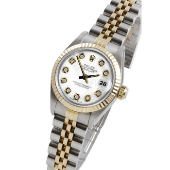 Rolex Datejust Diamond Bezel Lady Watch Ss & Gold Jubilee Bracelet