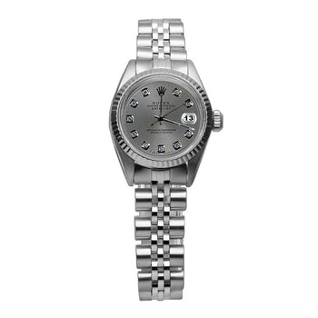 Gray Diamond Dial Rolex Ss Jubilee Datejust Ladies Watch