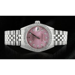 Midsize Rolex Ss Jubilee Bracelet Dj Watch Pink Diamond Dial Bezel