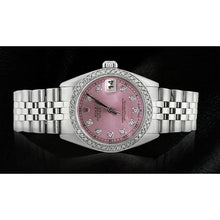 Midsize Rolex Ss Jubilee Bracelet Dj Watch Pink Natural Earth Mined Diamond Dial Bezel