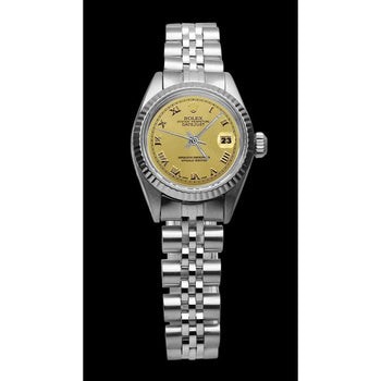 Ladies Rolex Watch Datejust Dial Ss Jubilee Bracelet Fluted Bezel