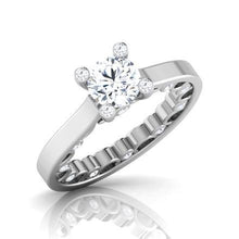 3.20 Carats Round Brilliant Cut Natural Earth Mined Diamond Ring White Gold 14K