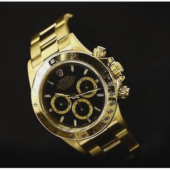 Yellow Gold 18K Men Rolex Black Dial Watch