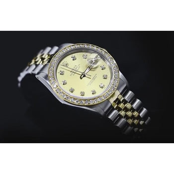 Custom Diamond Dial Bezel 2 Carats Rolex Datejust Watch Bracelet QUICK SET