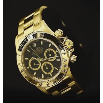 Yellow Gold 18K Men Rolex Black Dial Watch