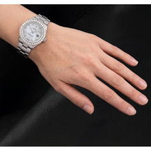 Rolex 34mm Oyster Bracelet 1500 White Mother Of Pearl Diamond Dial Watch