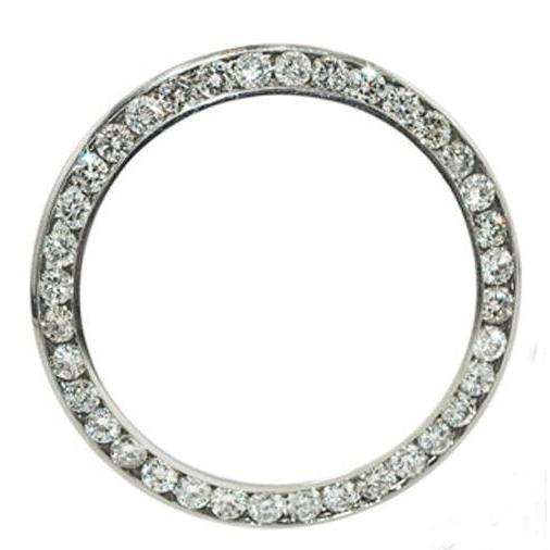 36 Mm Real Round Custom Diamond Bezel To Fit Rolex Datejust Watch Ss 3 Carats