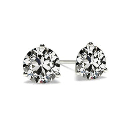 Antique Cushion Diamond Earrings in 14K White Gold – 1.50 ct