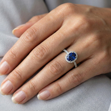 3 Ct Oval Sri Lankan Sapphire Natural Earth Mined DIAMOND ( NOT LAB GROWN ) Ring Solid Gold 14K