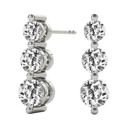 Brilliant Diamond Drop Earrings – Old European Cut 1 ct 14K