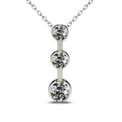 Authentic Diamond Pendant Necklace 2 ct 14 Karat White Gold – main view
