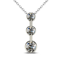 Authentic Diamond Pendant Necklace 2 ct 14 Karat White Gold – main view