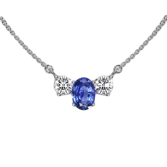 Genuine Cornflower Blue Sapphire Precious Stone Pendant – main view